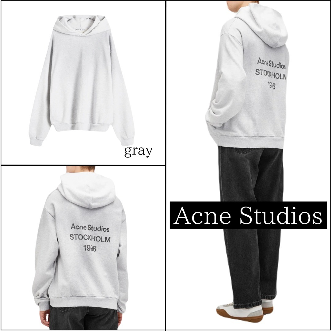 【Acne studios】アクネ フーディー ロゴ グレー