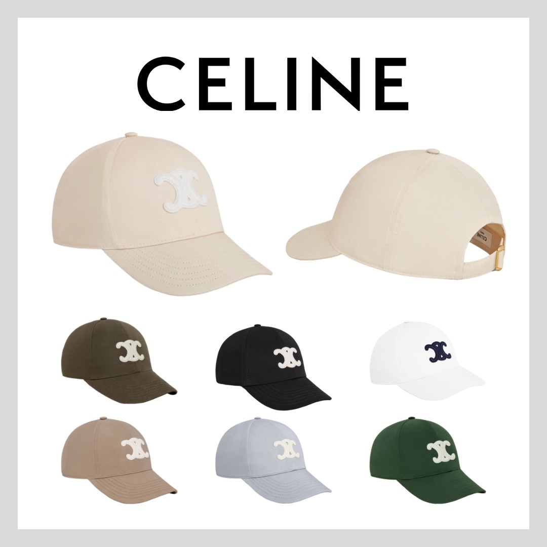 直営店直送★CELINE トリオンフ ベースボールキャップ /コットン