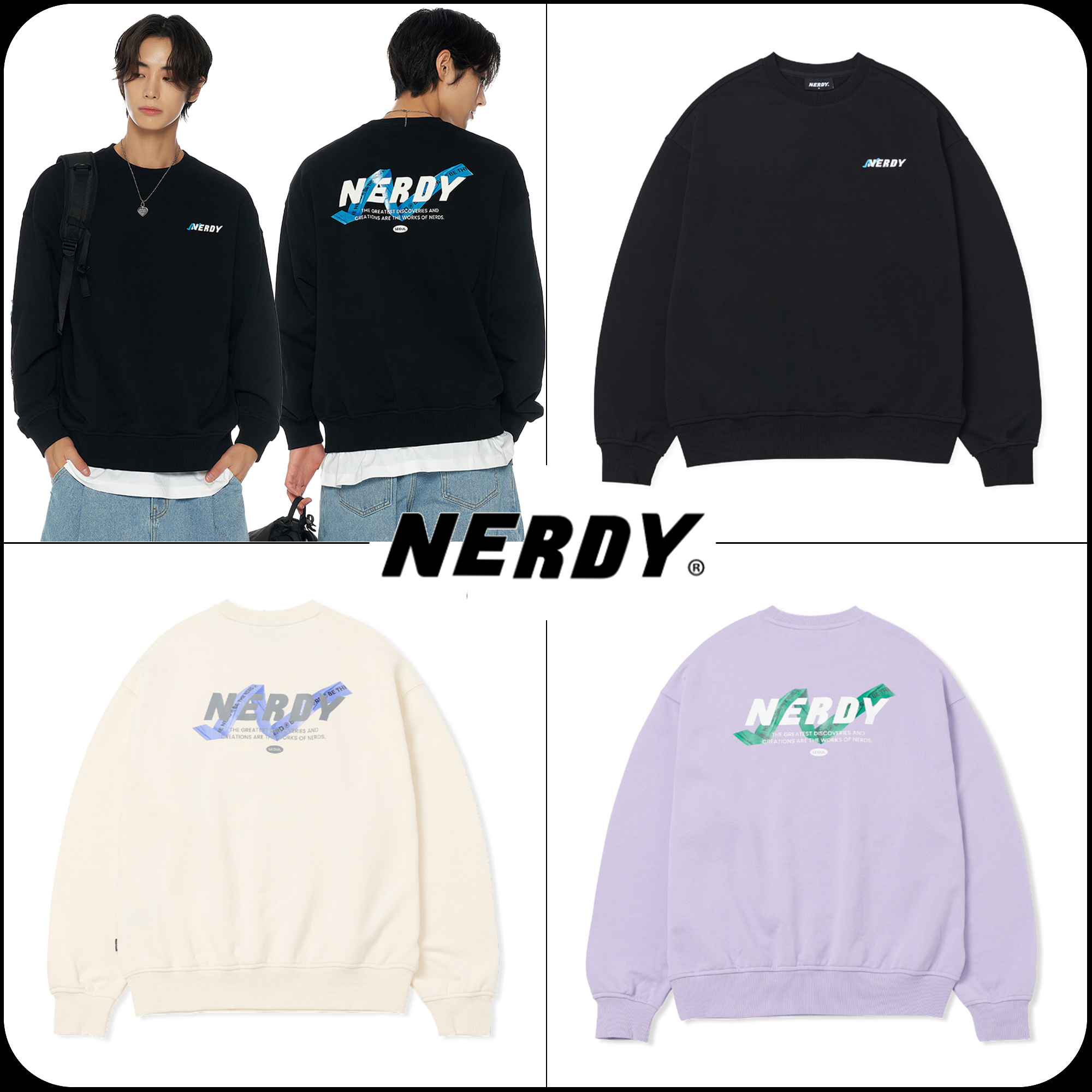[ NERDY ]★韓国人気★TWINKLE TAPING SWEATSHIRT