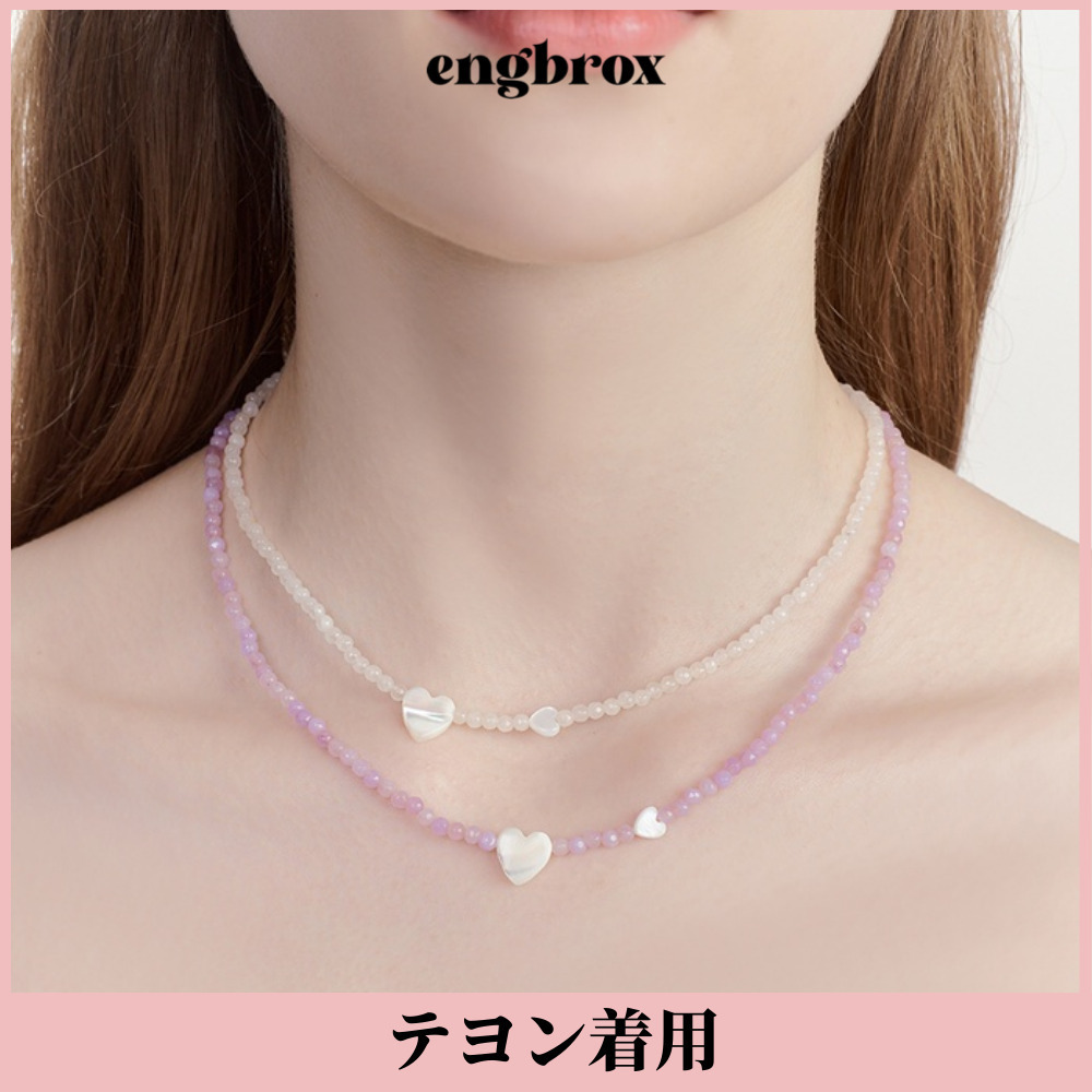 テヨン着用 [ENGBROX] NACRE HEART GEMSTONE NECKLACE