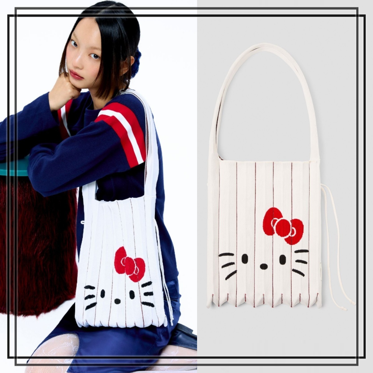 【JOSEPH&STACEY】Lucky Pleats Knit M 50th Hello Kitty