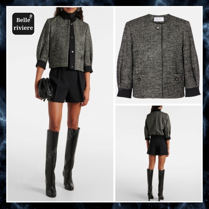 24PF new/Max Mara Gattiniシェブロンジャケット Jacket Black