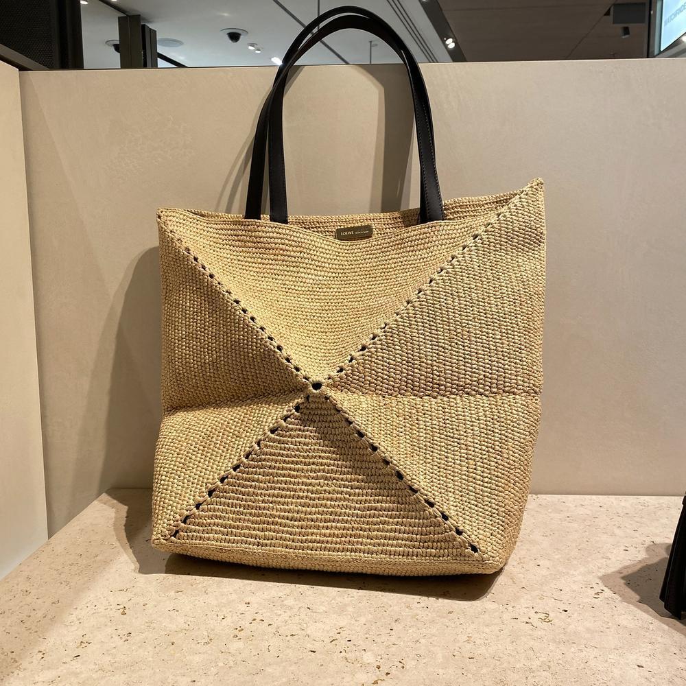 国内発送 LOEWE ロエベ パズル フォルド トート XL ラフィア 国内買付】LOEWE/ロエベ パズルフォルドラフィアトート
