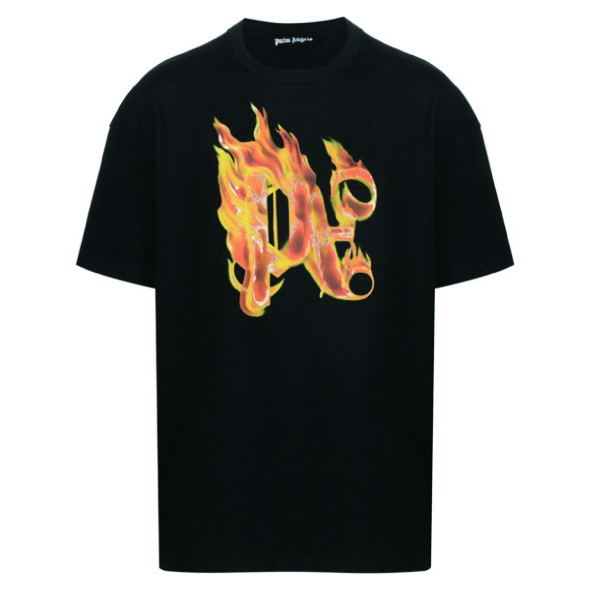 パームエンジェルス バーニングモノグラムTシャツ ブラック