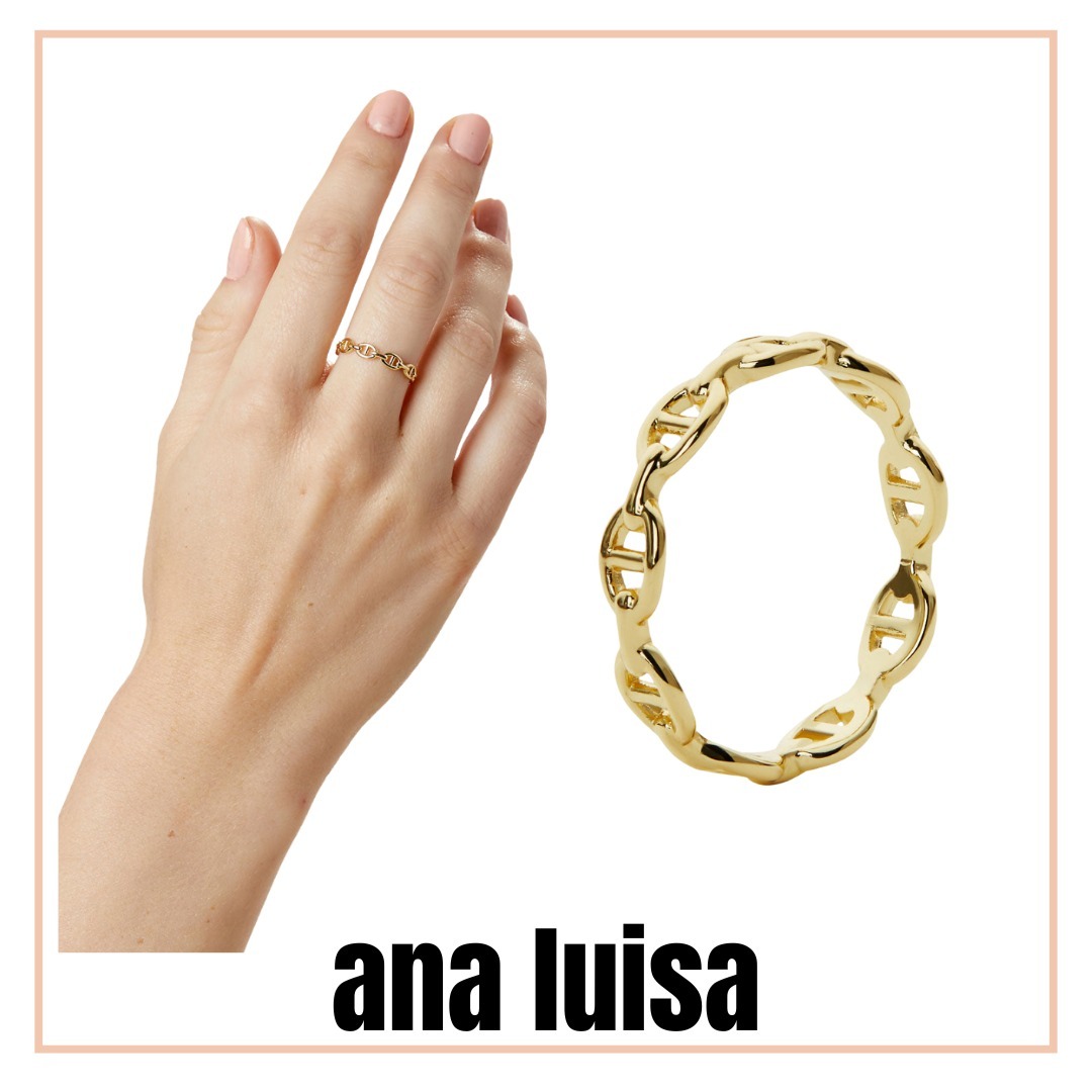 【ana luisa】IVER アンカー チェーン リング 14K