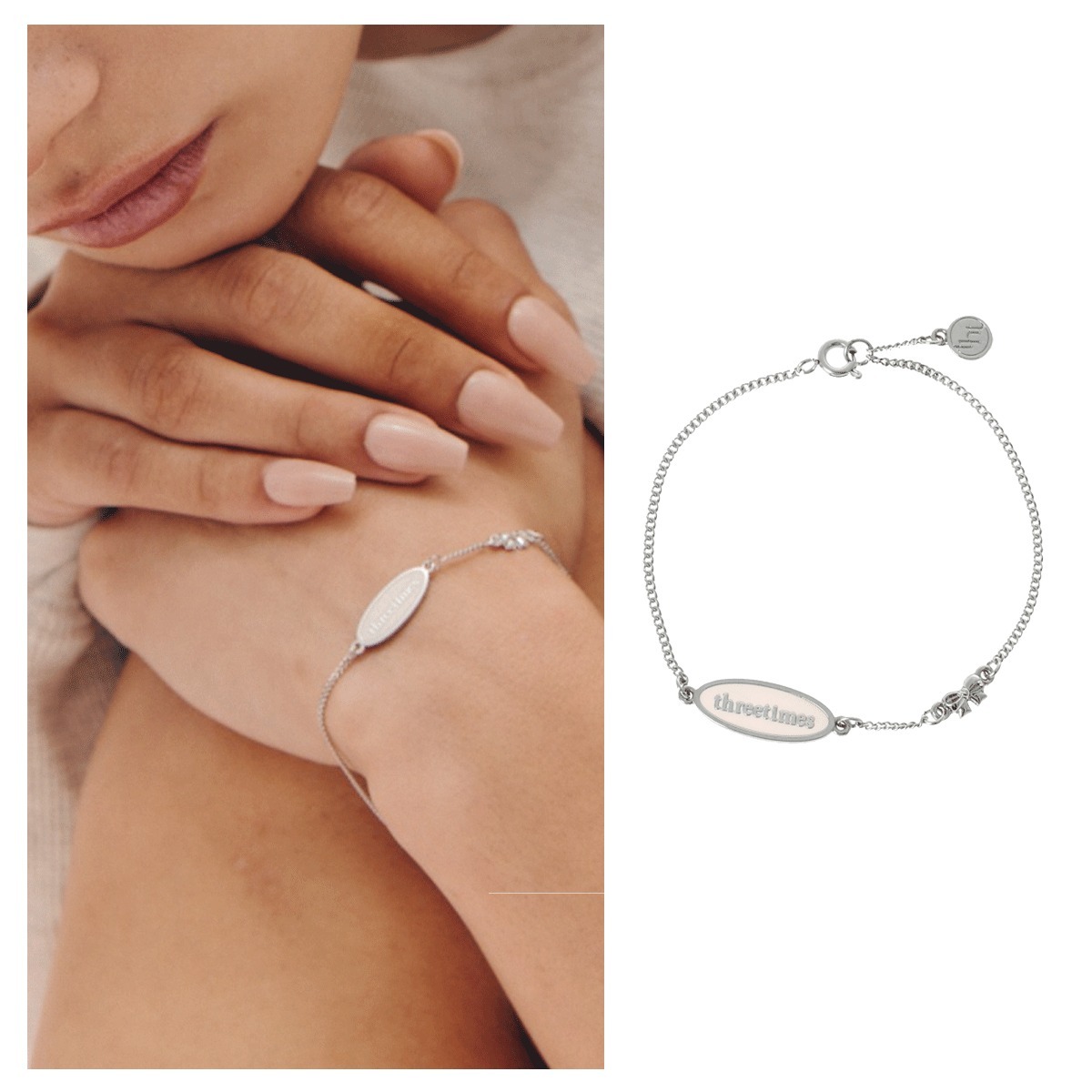 ブレスレット threetimes Pink almond bracelet 4BNY092