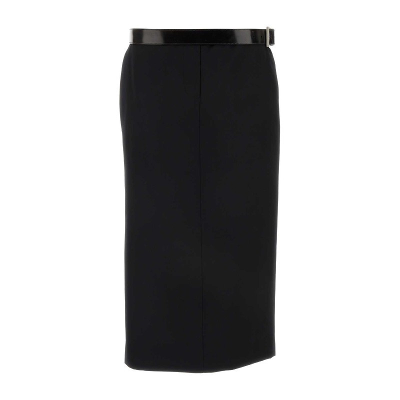 スカート PRADA FW24 Black gabardine skirt (P186KESOOO155E F0002)
