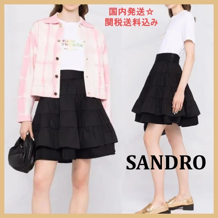 【SANDRO】可愛い☆フリル Aラインスカート＊関税/送料込み
