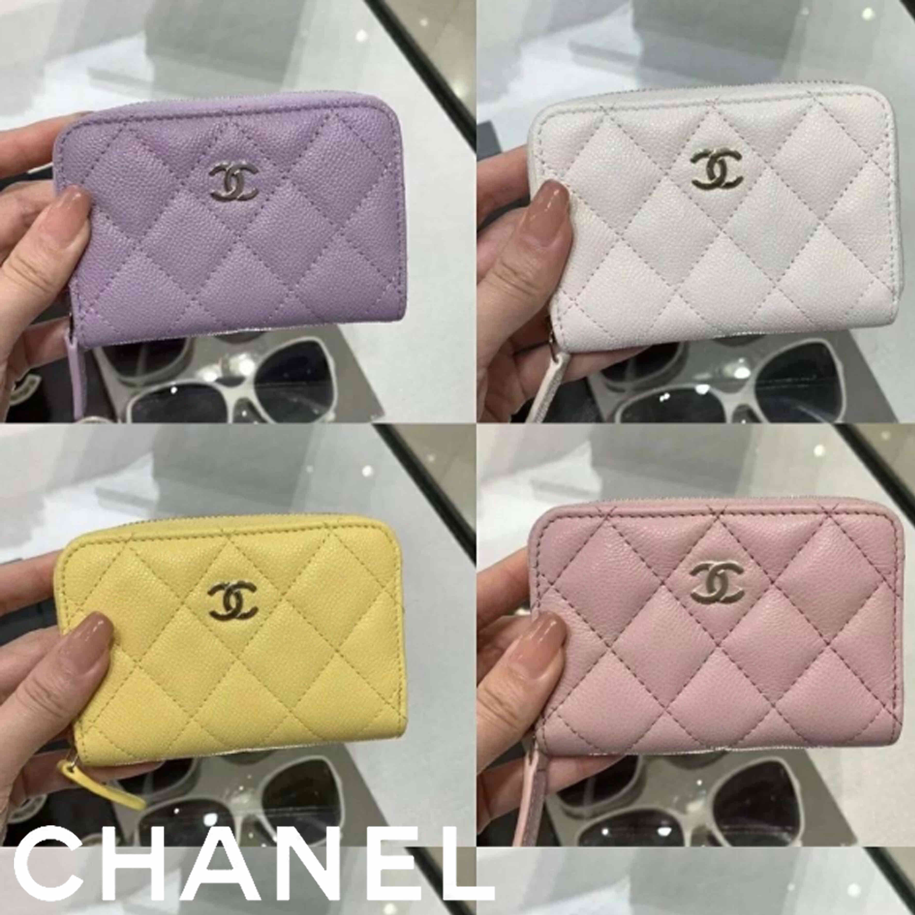 《大人気》CHANELクラシック ジップ コインパース ロゴ入り