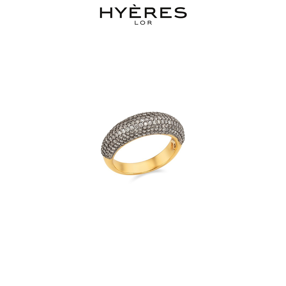 【HYERES LOR】Champagne Moon 14K Chunky Ring M (YG) DIA