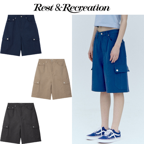 ★韓国人気★Rest & Recreation★LOGO COTTON CARGO SHORTS
