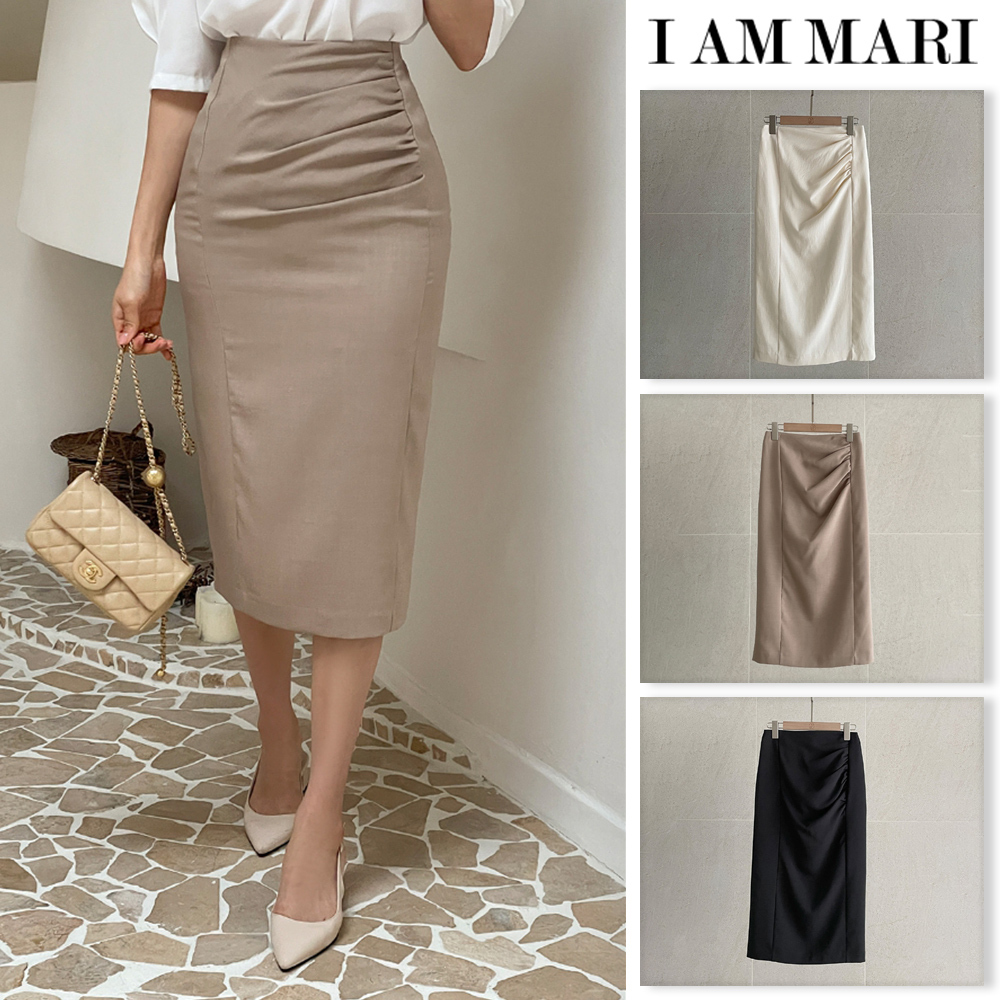 【I AM MARI】Peulijyu Shirring H-line Skirt