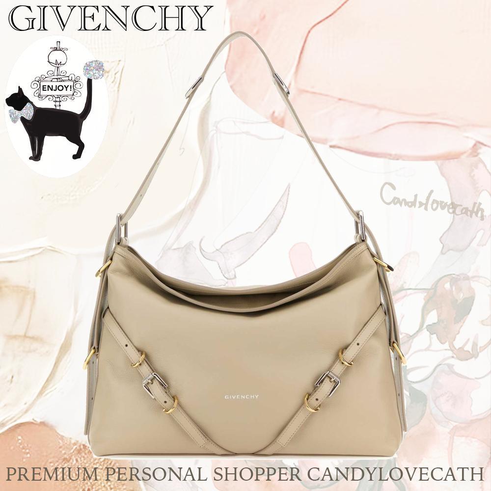 トートバッグ GIVENCHY Sand Leather Medium Voyou Shoulder Bag