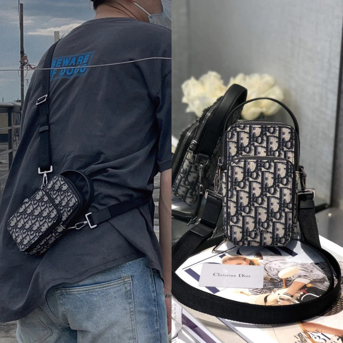 小さいながらも多ポケットで収納力抜群Dior\tRiderマイクロポーチ