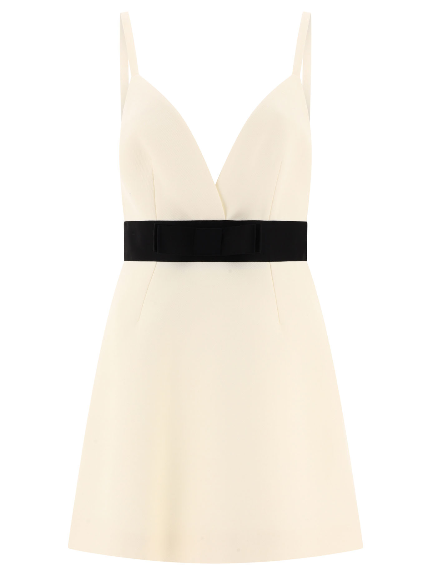 【関税込み】Woolen dress with satin belt and straps