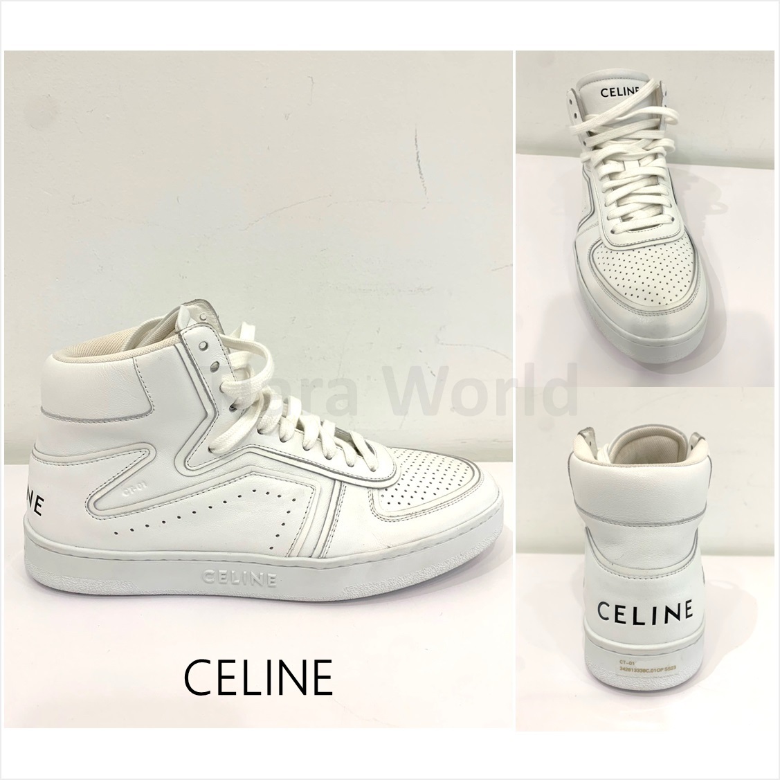 CELINE◆CT-01 トレイナー ハイトップスニーカー 大人気ホワイト
