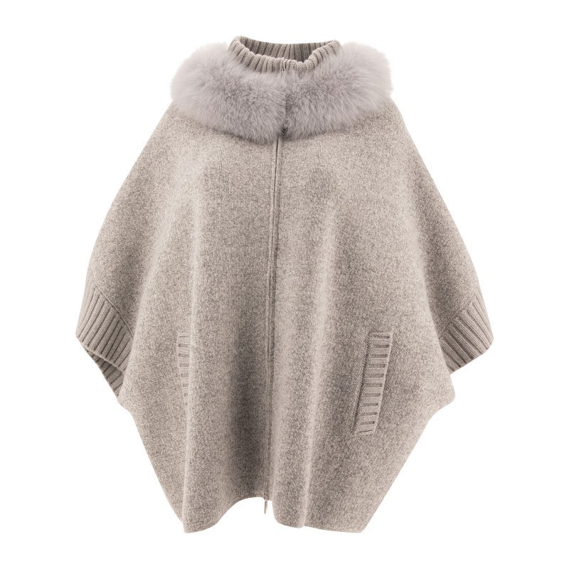 ポンチョ・ケープ GIOVI FW24 Wool and cashmere poncho (P2410VO 3 SALE)