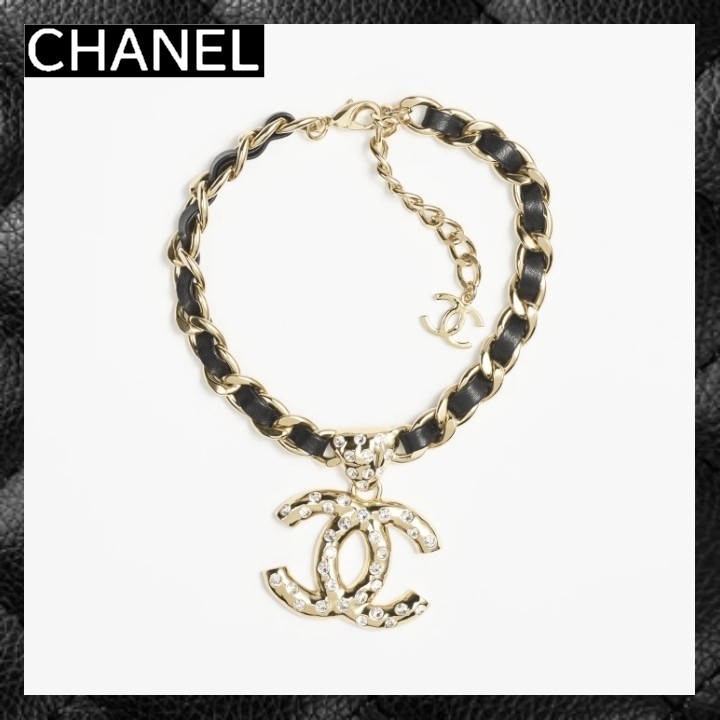 ☆24B レザー×チェーンがカッコいい☆ CHANEL ネックレス