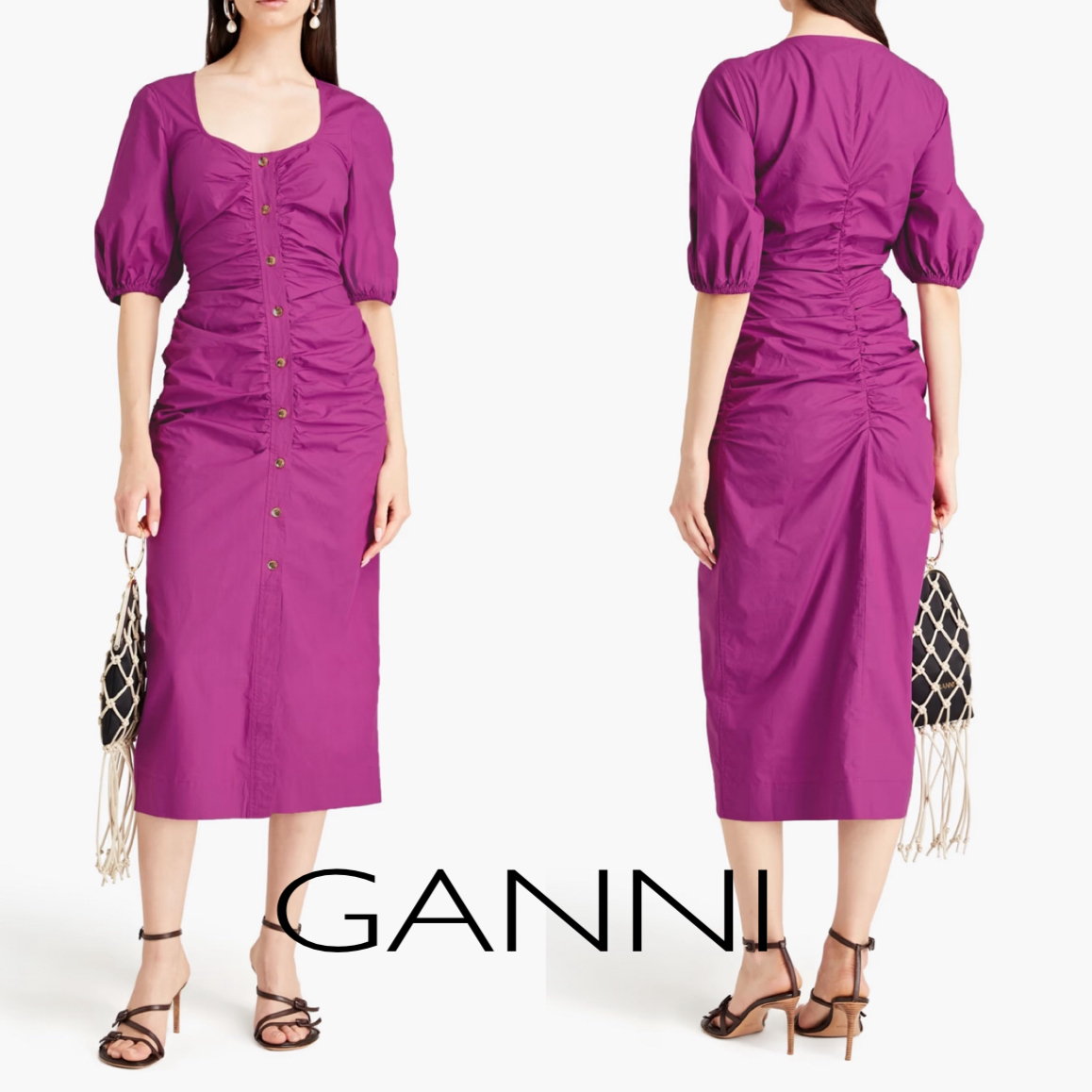 コットン★フリル★ルーシュ★ワンピース★ GANNI