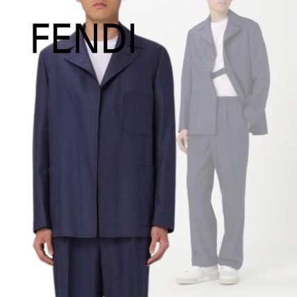 FENDI Club モヘア テーラードジャケット ダークネイビー - メルカリ