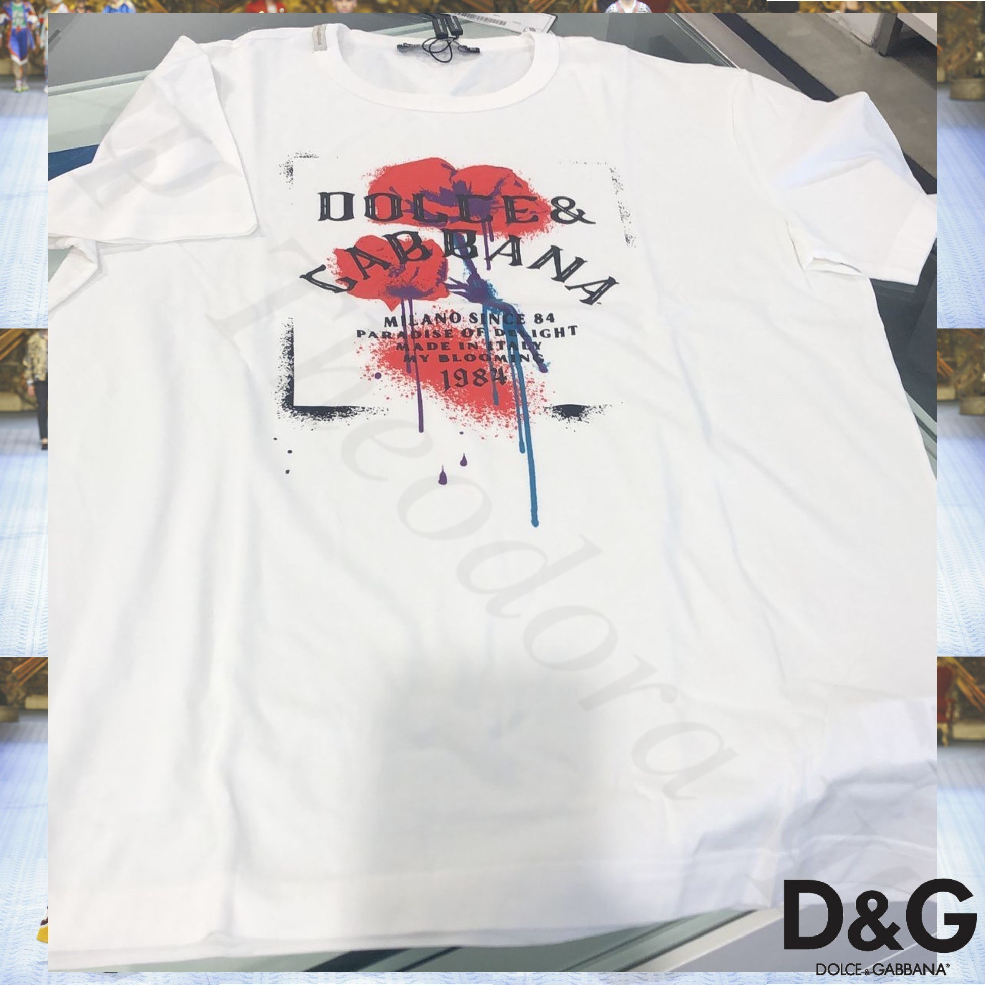 Dolce & Gabbana DGロゴ スプレープリント 半袖Tシャツ ホワイト
