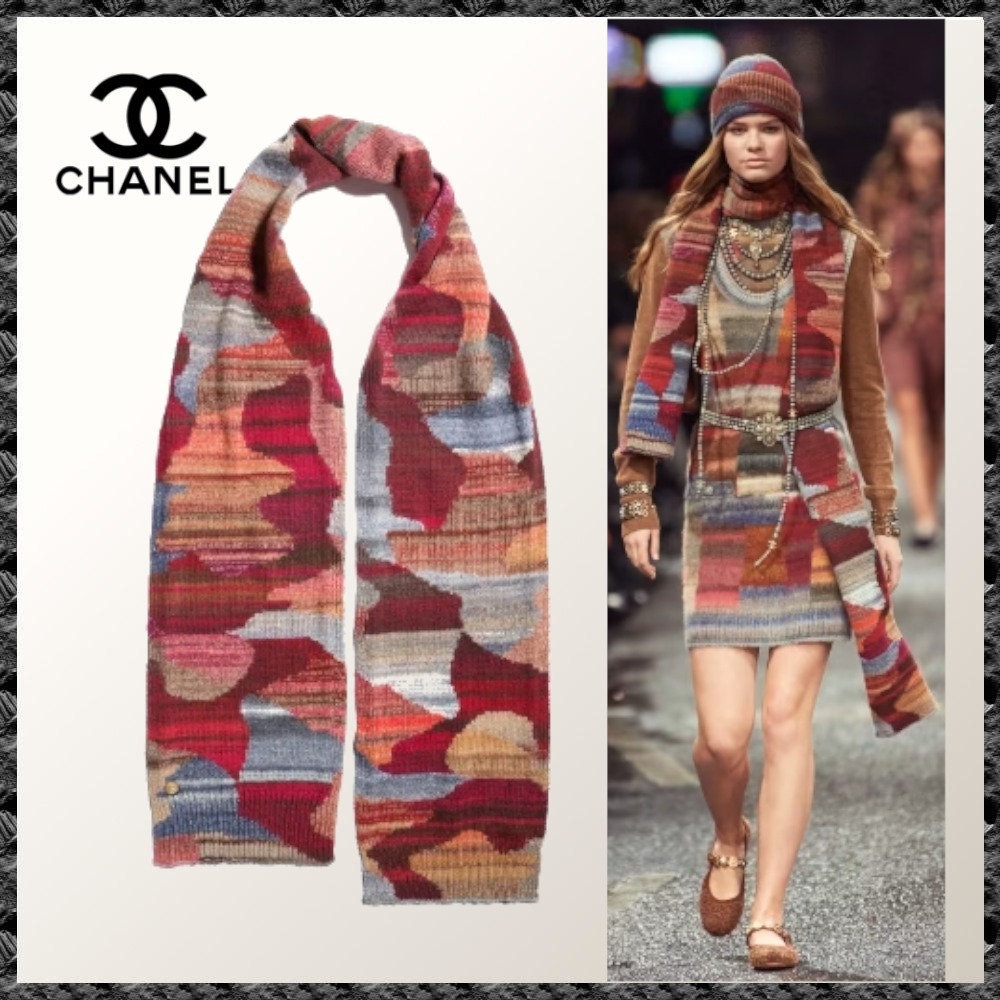 ◆送料込♪【CHANEL】24AW スカーフ ウール＆カシミア P77657