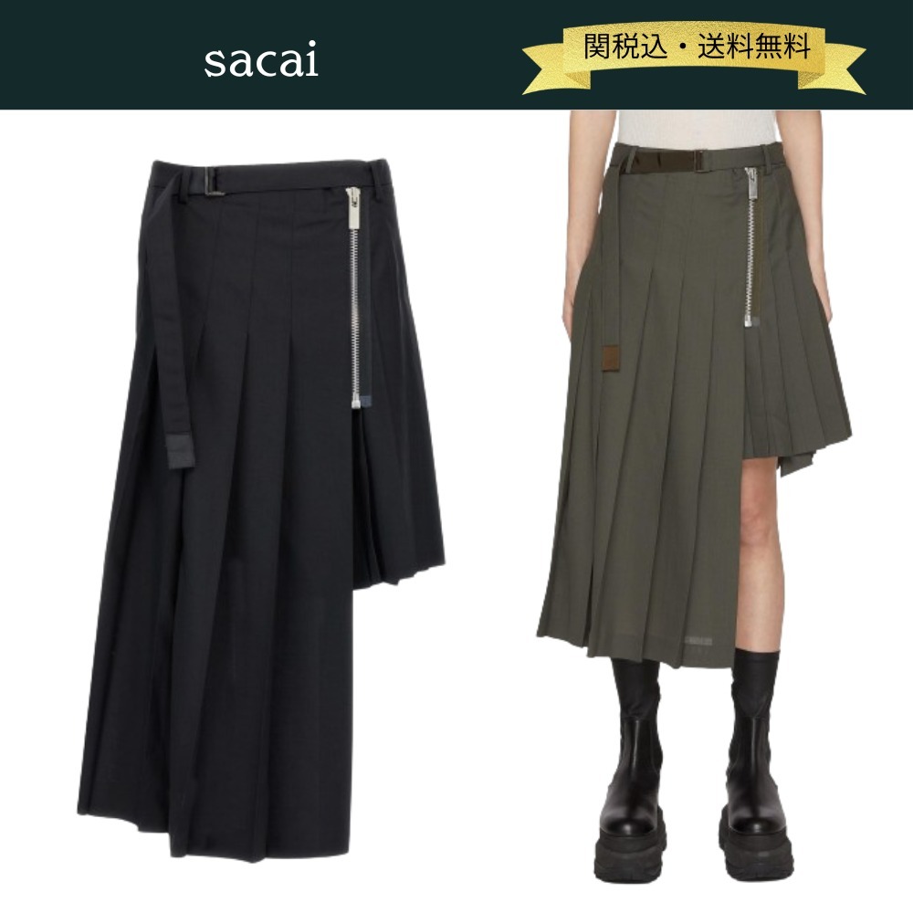 【関税・送料込】sacai AW24 アシンメトリー スーツスカート