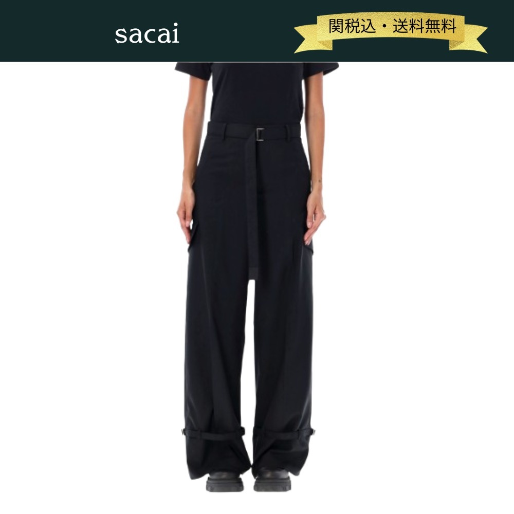 【関税・送料込】sacai AW24 カーゴ パンツ ウール スーツ 黒