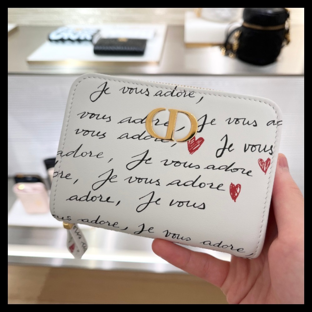 【ハートが可愛い♪】DIOR Caro Scarlet ウォレット 日本限定