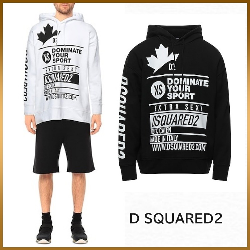 【D SQUARED2】スウェットパーカー フード付きネック ロゴ 長袖