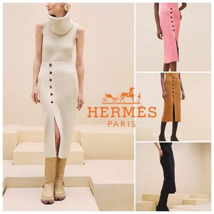 エルメス（Hermès）アイボリーホワイトスカート