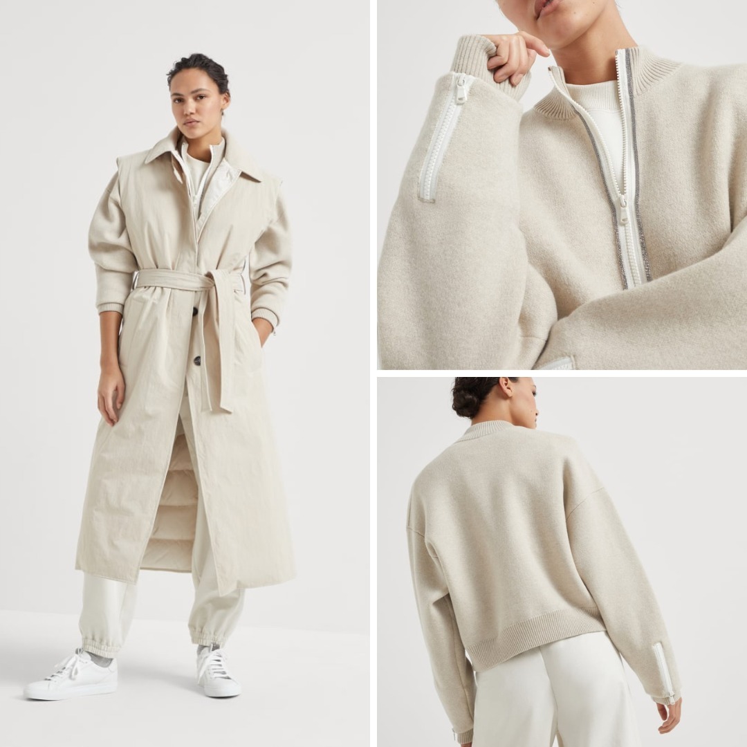 《送料無料》 BRUNELLO CUCINELLI Double-knit with Shiny Trims