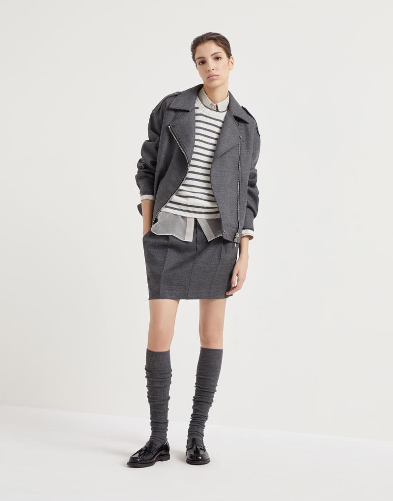 《送料無料》 BRUNELLO CUCINELLI Biker jacket in virgin wool