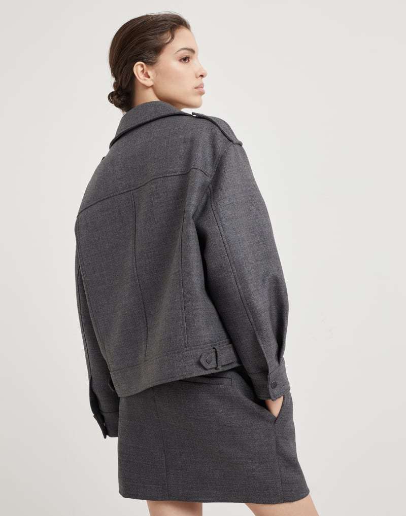 《送料無料》 BRUNELLO CUCINELLI Biker jacket in virgin wool