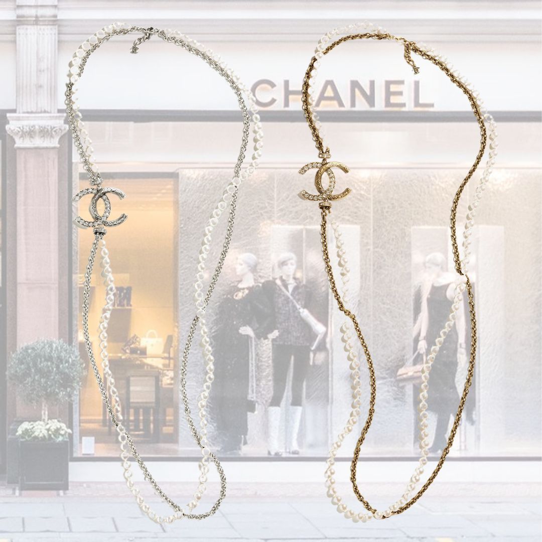 【CHANEL】ロングネックレス CCロゴ ジャケットワンピースに合う 2024SS☆送料無料【CHANEL】ロゴ ロング ペンダント ネックレス
