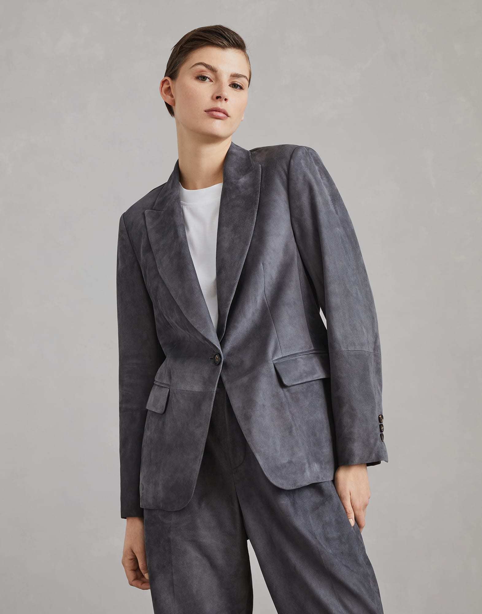 《送料無料》 BRUNELLO CUCINELLI Suede jacket with monili