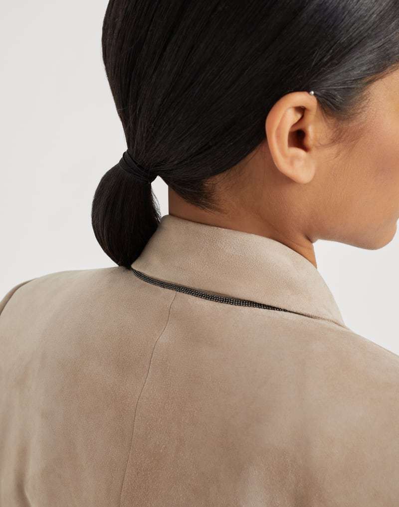 《送料無料》 BRUNELLO CUCINELLI Suede jacket with monili