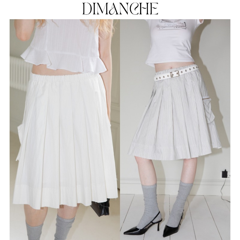 【DIMANCHE】PLEATS VOLUME MIDI SKIRT