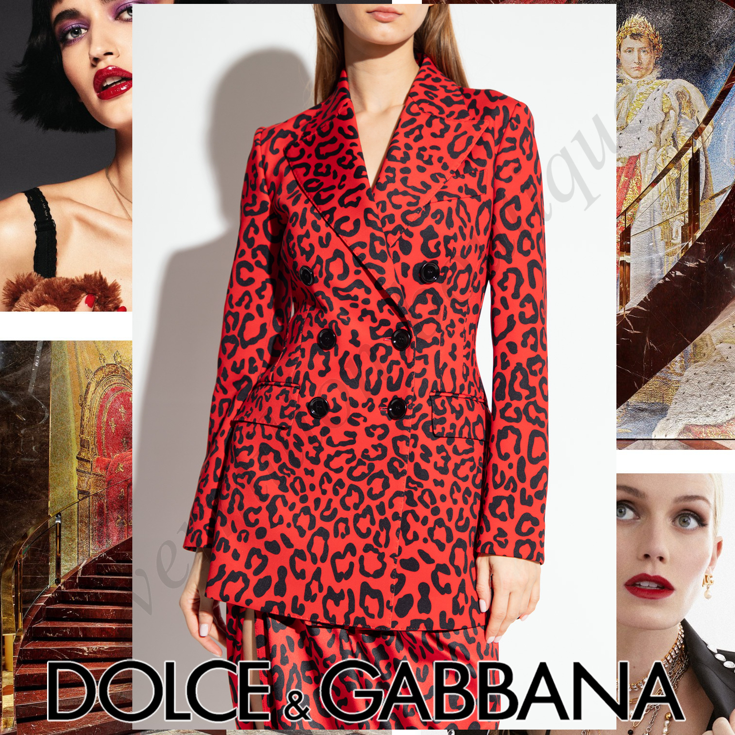 Dolce & Gabbana レオパード ジャケット レッド