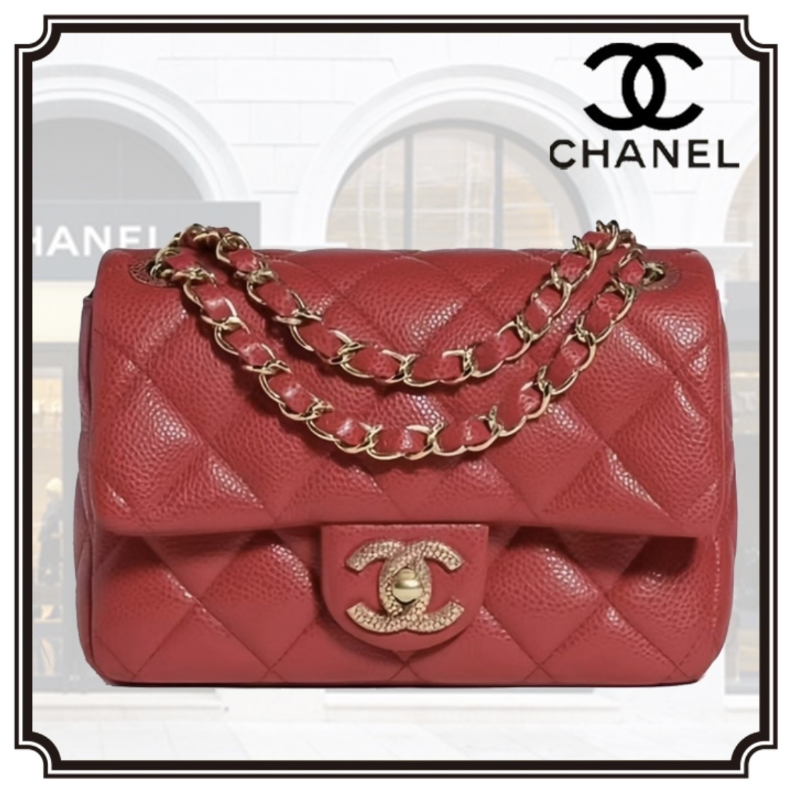 【シーズン限定カラー赤♪】CHANEL ミニフラップバッグ 国内発送