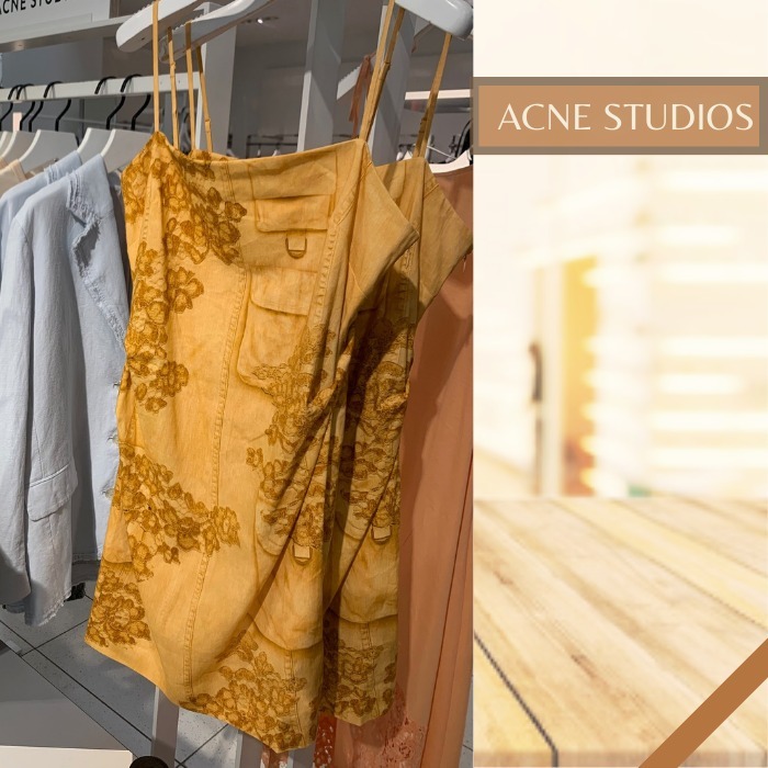 新作☆【Acne Studios】Trompe l'oeil プリント ミニドレス