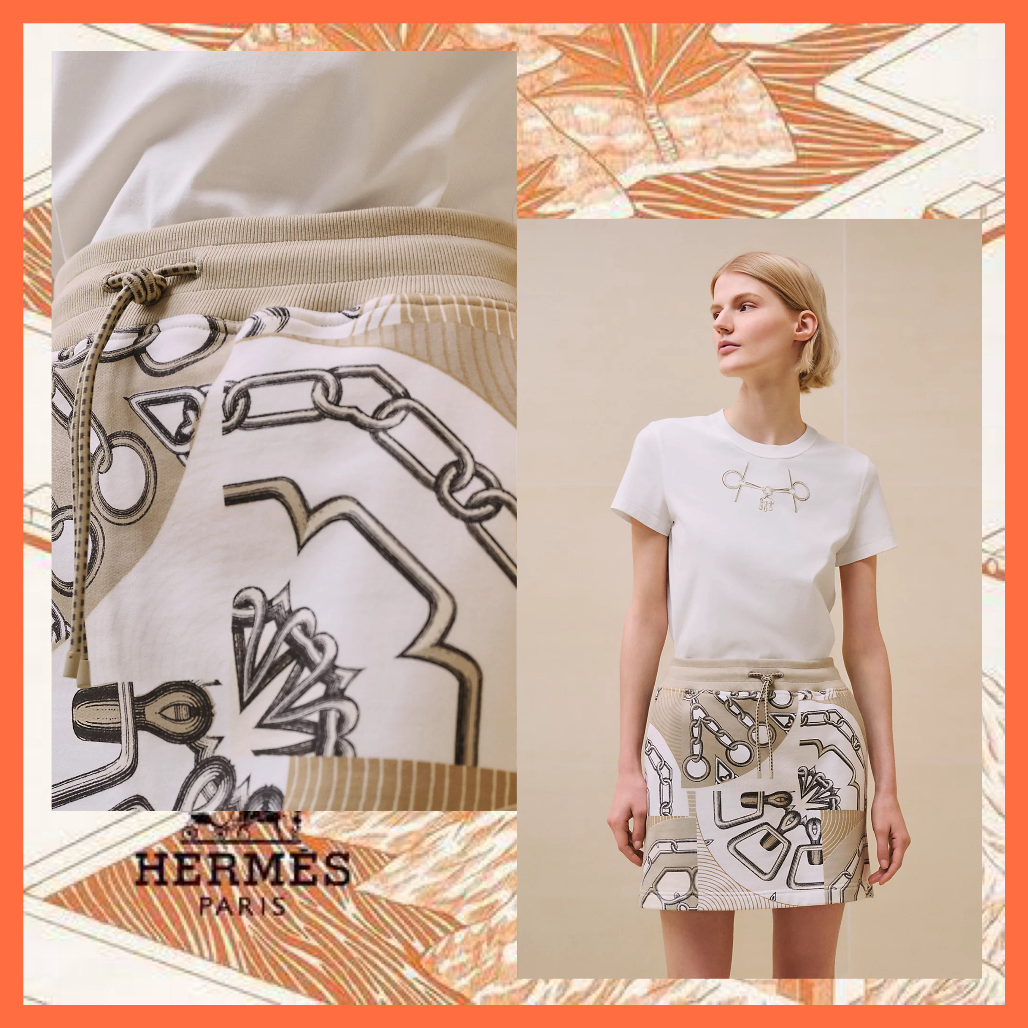 【素敵なプリント♪】HERMES Effet Kaleidoscope ミニスカート