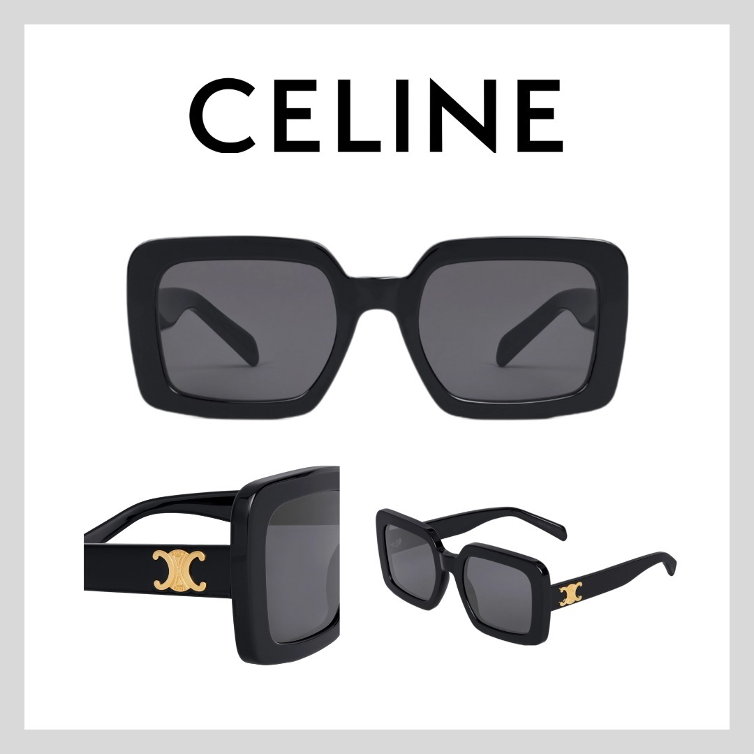 注目商品☆【CELINE】トリオンフ 13 サングラス 24新作☆CELINE トリオンフ 13 サングラス ブラック (CELINE