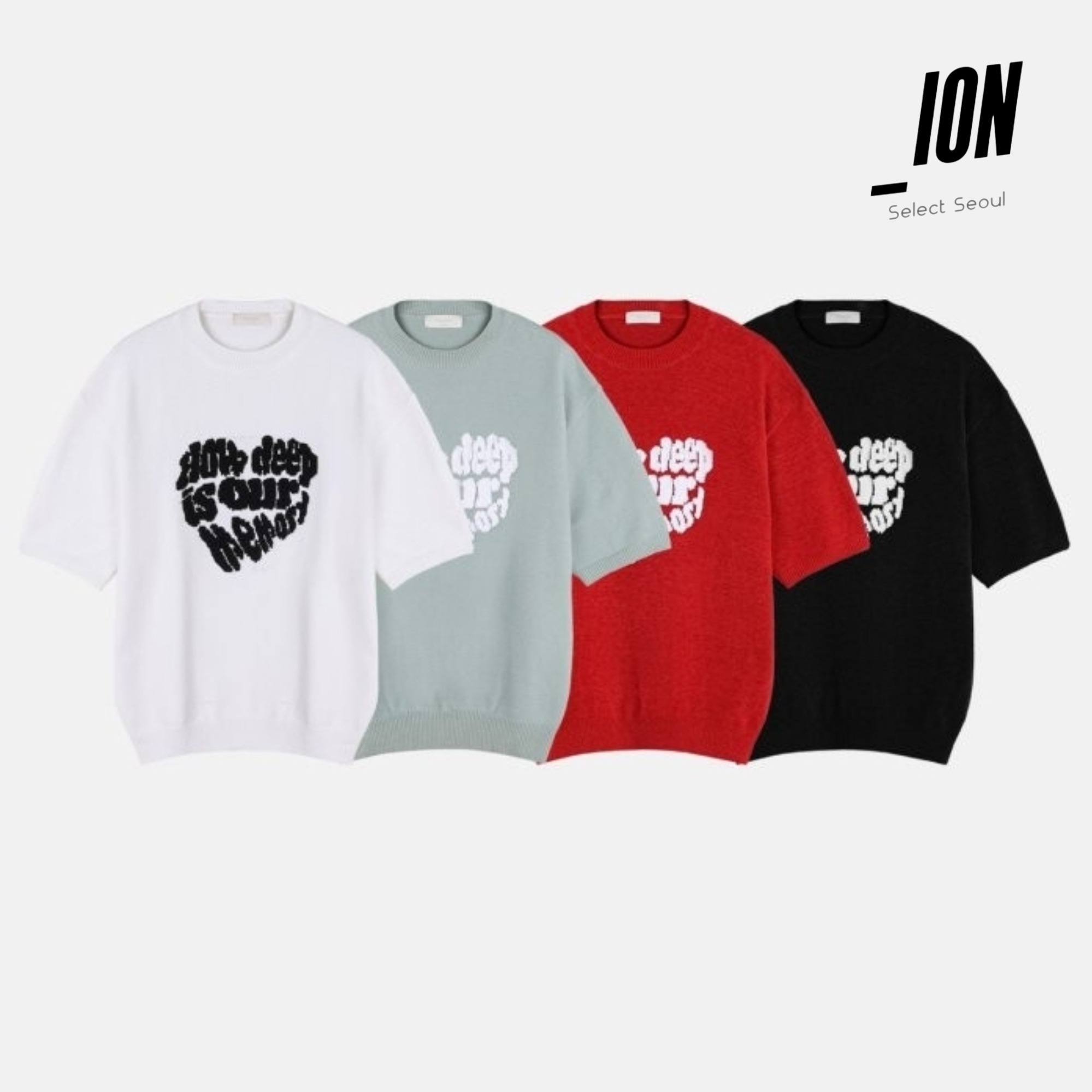 ニット・セーター IONSEOUL Heart Intarsia Short Sleeve Knit