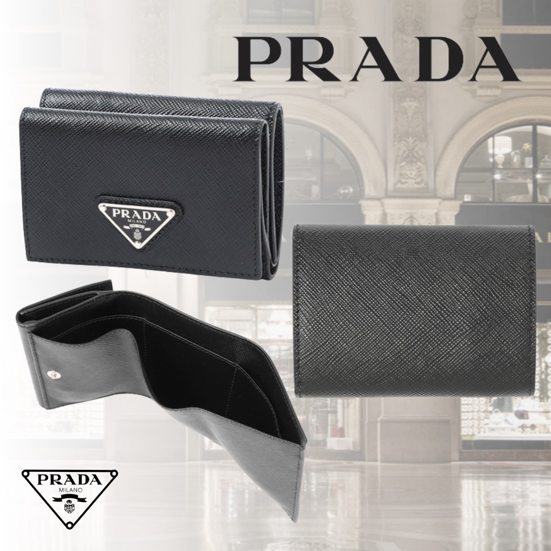 【PRADA】サフィアーノ トライアングル 3つ折り財布