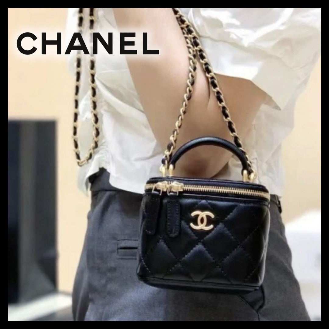 【ミラー付き♪】CHANEL ヴァニティバッグ ミニ トップハンドル