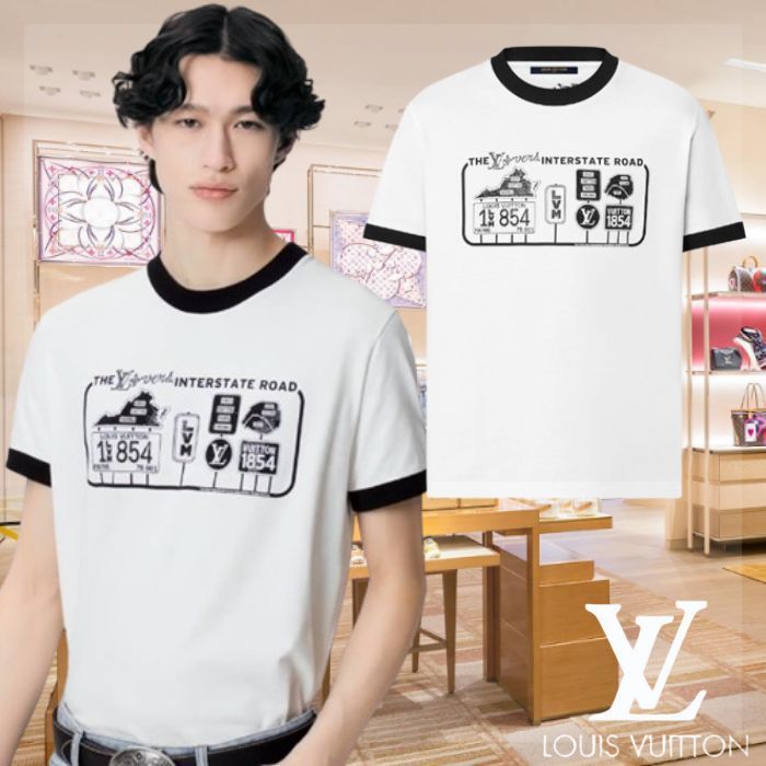 【遊び心溢れる☆国内発】LV エンベリッシュド コットン Tシャツ