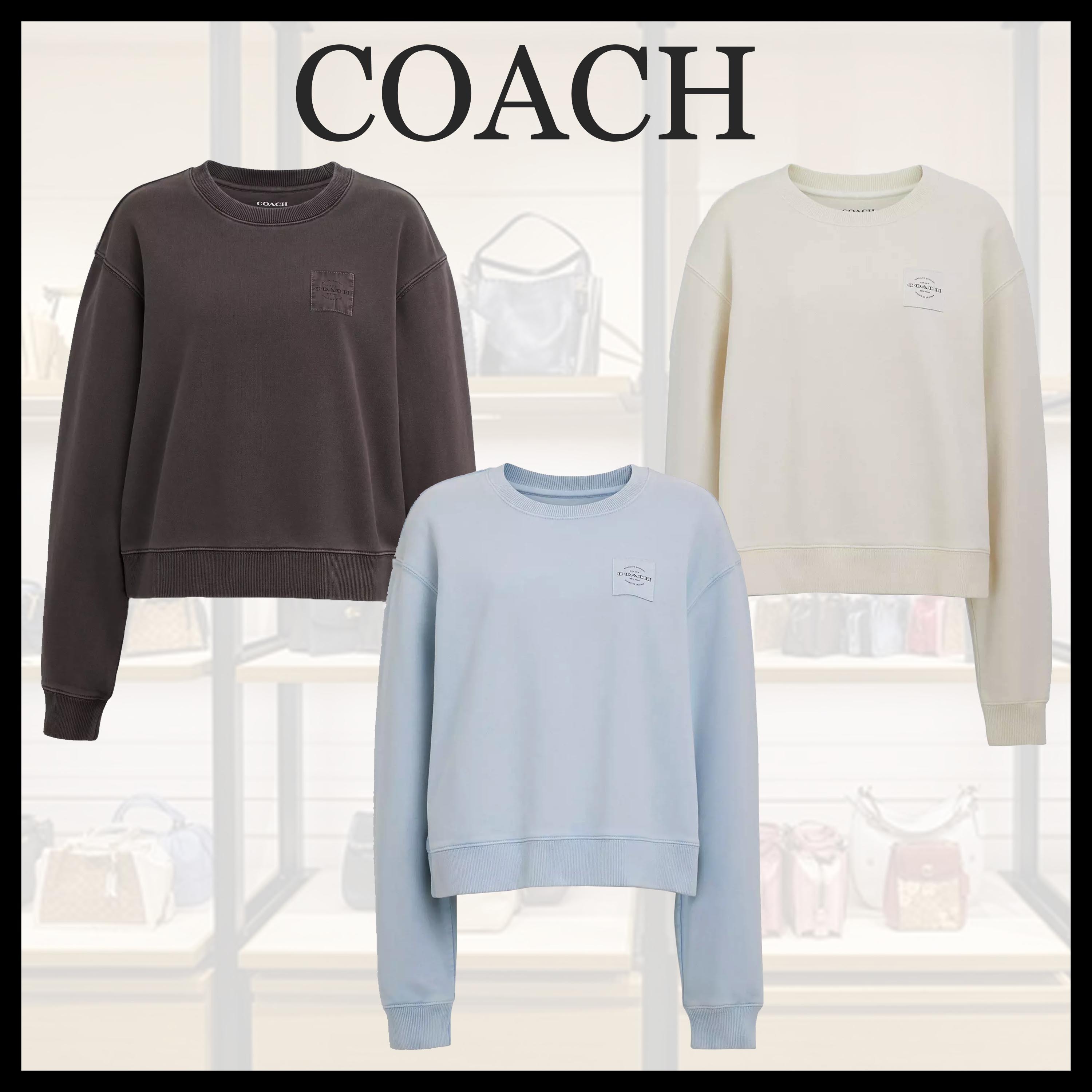 COACH】ガーメント ダイ クルーネック スウェットシャツ