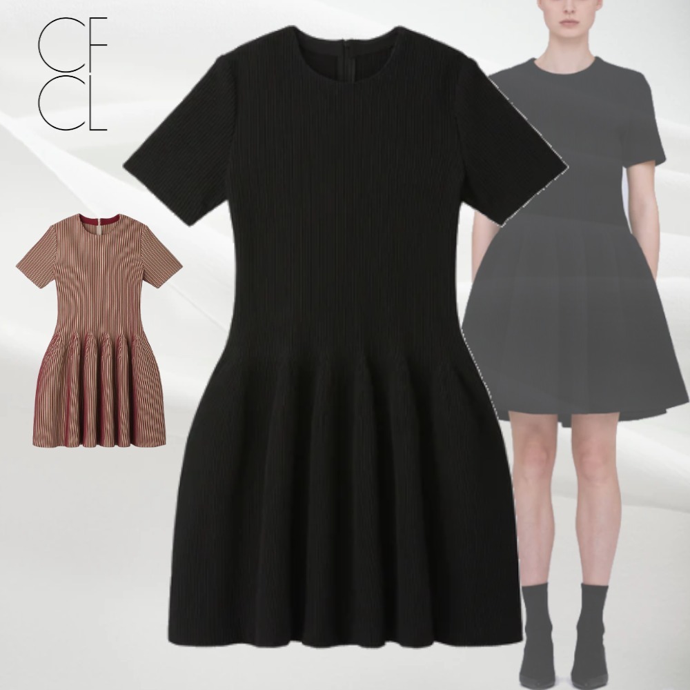 【CFCL】HYPHA SHORT SLEEVE MINI DRESS