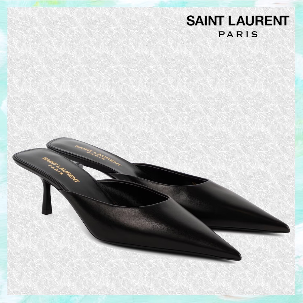 【送料込】Saint Laurent_Barbara 55 leather mules